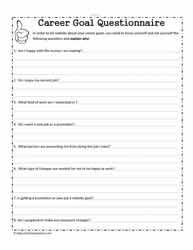 Adults goal setting worksheets for Essential Life