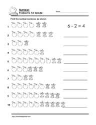 First Grade Math Number Sentences