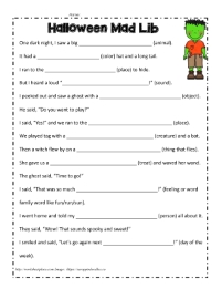 Halloween Mad Lib