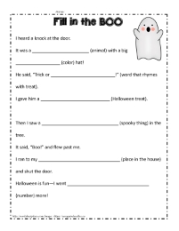 Halloween Mad Lib 3 B/W