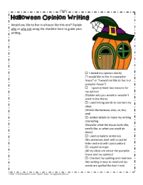 Halloween Opinion Writing