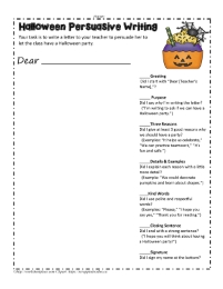 Halloween Persuasive Writing 1