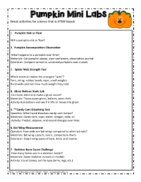 Halloween Science Lab