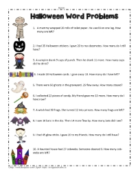 Halloween Word Problems