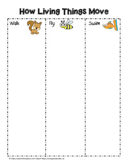 All Living Things Move Worksheet