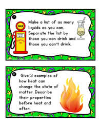 Properties of Matter Task Cards 7 and 8