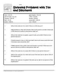 Word Problems with Tax and Discount