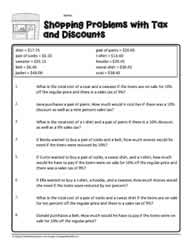 Word Problems with Tax and Discount