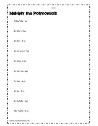 Multiply Polynomials Worksheet-2