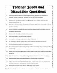 Teacher Ideas and Questions