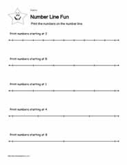 Numberline Worksheet 9 of 10