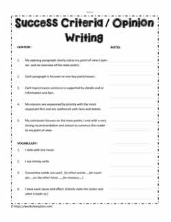 Opinion Writing Assessment