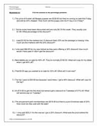 Percentage Word Problems Worksheets