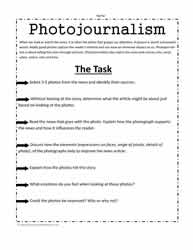 Photojournalism Worksheet