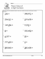 Place Value Up to 6 Digits