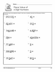 Place Value Up to 6 Digits