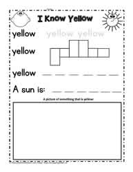 Print the Color Word Yellow