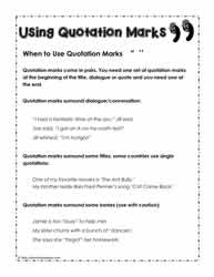 quotation marks worksheets