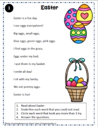 Reading Comprehension About Easter