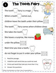 Reading Comprehension About the Tooth Fairy