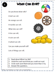 Reading Comprehension About What Can Roll