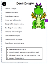 Reading Comprehension About Dan's Dragon