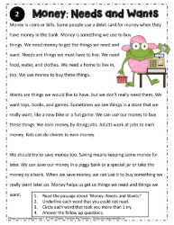 Reading Comprehension About Money