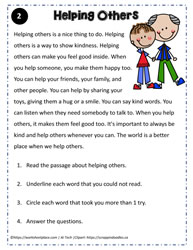 Reading Comprehension: Helping Others