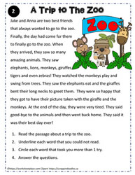 Reading Comprehension About the Zoo