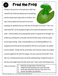 Reading Comprehension About Fred the Frog