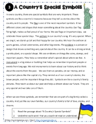 Reading Comprehension About Countries Symbols