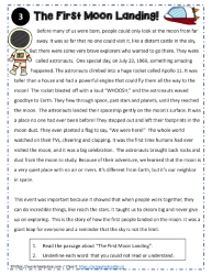 Reading Comprehension About The First Moon Landing