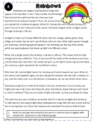 Reading Comprehension About Rainbows