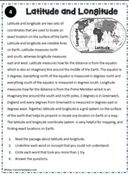 Reading Comprehension  About Latitude and Longitud