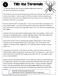 Reading Comprehension About Tilly the Tarantula