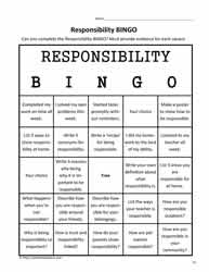 Responsibility Worksheets