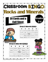 Rocks and Minerals Bingo