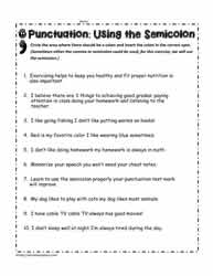 Semicolon Worksheets