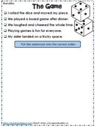 Sentence Sequencing to Paragraphs Gr. 2-3 Worksheets