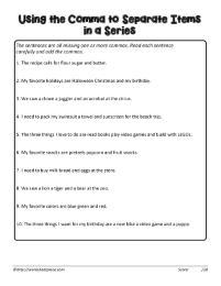 Serial Comma Worksheets