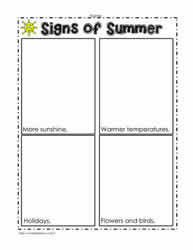 Signs of Summer Worksheet