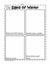 Signs of Winter Worksheet