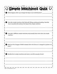 Simple Machine Quiz