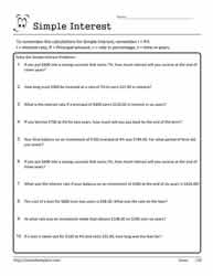 Simple Interest Worksheet 10