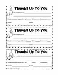 Thumbs Up Behavior Certificates
