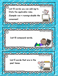 Word Study Task Cards
