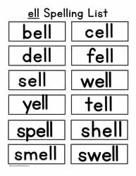 ell Spelling List