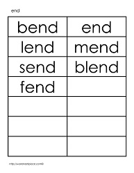 End Word List