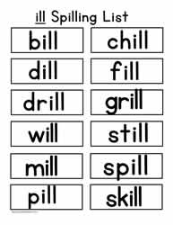 ill Spelling List