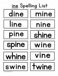 ine Spelling List